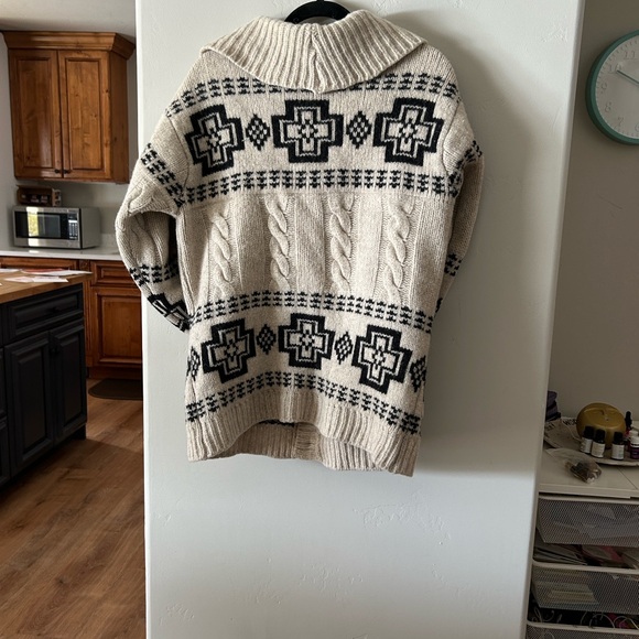 Pendleton x Free People Cream and Black Wool Cardigan - Picture 5 of 6